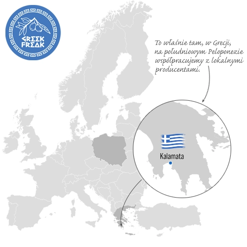 mapa greckich oryginalnych produktów w sklepie