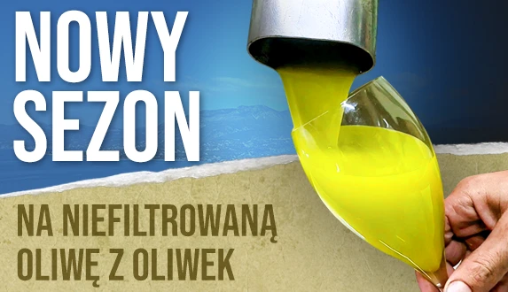 Świeża niefiltrowana oliwa z oliwek