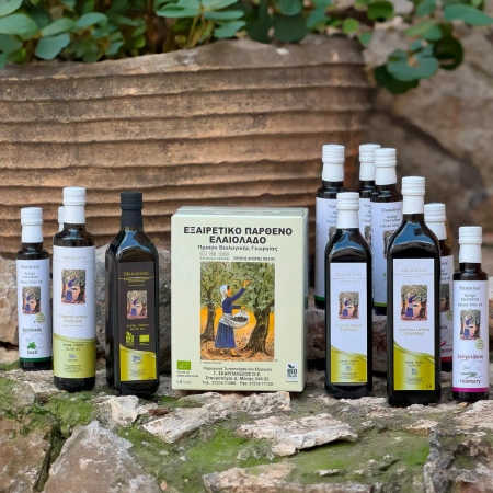 Oliwa z oliwek extra virgin z zielonym czosnkiem - 100 ml, szklana butelka