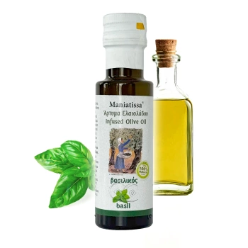 Oliwa z oliwek extra virgin z bazylią - 100 ml, szklana butelka