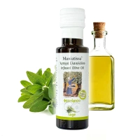 Oliwa z oliwek extra virgin z szałwią (pikantna) - 100 ml, szklana butelka